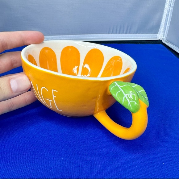 Rae Dunn Orange Slice shaped Juice Mug Tea Cup - Fruit Citrus Farmhouse Chic - Picture 2 of 8
